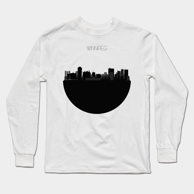 Winnipeg Skyline Long Sleeve T-Shirt by inspirowl